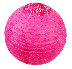 Бумажный фонарик с рисунком розовый 25 см. 0924-17